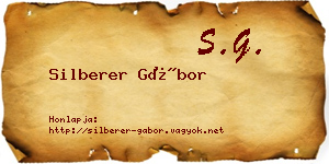 Silberer Gábor névjegykártya
